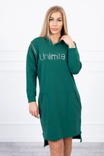 Dress with inscription unlimited green