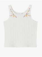 White Girly Ribbed Tank Top Name It Fakine - Unisex