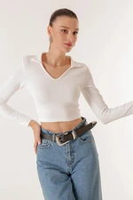By Saygı Polo Neck Camisole Crop Blouse