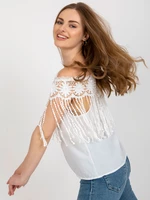 White women's Spanish blouse with lace