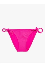 Koton Brazilian Bikini Bottom Basic Textured Side Tie Detail