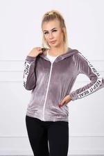 Velour hoodie with gray color
