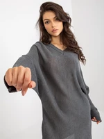 Dark gray knitted oversize dress
