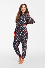 Makala women's jumpsuit with long sleeves, long pants - print