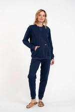 Women's Fox set, long sleeves, long pants - dark blue