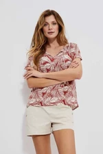 Shirt blouse with a floral print