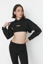 Trendyol Black Crop Sweatshirt, Sports Bra and Sweatpants 3-pack Sports Suit
