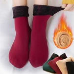 3Pairs=6pcs Women Winter Warm Thicken Thermal Socks Soft Casual Velvet Solid Color Sock Wool Cashmere Home Snow Boots Floor Sock