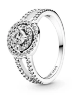 Pandora Luxusní třpytivý prsten ze stříbra Timeless 199408c01 52 mm