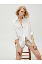 Koton Oversized Shirt Long Sleeved Linen Blend