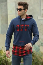 Madmext Men's Navy Blue Hooded Sweatshirt - 2655