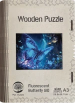 Dřevěné puzzle/Fluorescentní motýl A3 sv