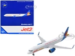 Airbus A321neo Commercial Aircraft "Jet2 Holidays" White with Blue Tail 1/400 Diecast Model Airplane by GeminiJets