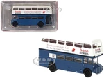 1970 AEC Routemaster Doubledecker Bus Blue and White "British Airways" 1/87 (HO) Scale Model Car by Brekina
