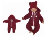 Z&amp;Z Dětský teplákový overálek s kapucí, bordó, vel. 80 (9-12m)