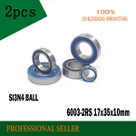 Free shipping 2PCS 6003-2RS 17x35x10mm 6003 hybrid ceramic SI3N4 BALL deep groove ball bearing