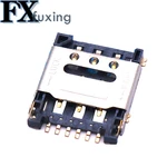 10PCS/LOT Clamshell NANO SIM 6P Small Ccard Slot Cell Phone Deck Connector Flip Type Connector For Mobile Phone Card
