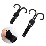 1pc Black Double Hook Baby Stroller Hanger Cannot Rotate And Rotation Adjustment Cart Hook Loop Fastener Stroller Accessories