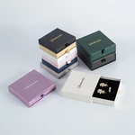50pcs 9*9*3.2cm Paper Drawer box Personalized DIY Slide Jewelry Packaging Storage Case Bulk Custom Box Cardboard Necklace Carton