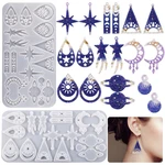 DIY Moon and Star Shaped Earrings Silicone Mold with Hole Jewelry Keychain Necklace Pendant Charms Epoxy Resin Casting Mould