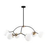 Biało-czarna lampa wisząca ze szklanym kloszem ø 90 cm Kromozom – Opviq lights