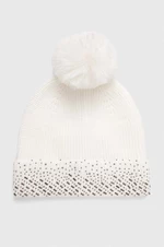 Čepice Morgan bílá barva, z husté pleteniny