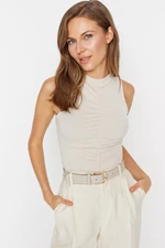 Trendyol Stone Shirring Detail, Flexible Knitted Body with Snap fastener Trendyol Stone Shirring Detail, Flexible Knitted Body with Snap fastener