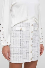 Sukňa Guess NATALIE biela farba, mini, rovný strih, W4GD0L WFWW2