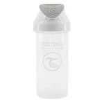 TWISTSHAKE Netekoucí lahev s brčkem pastelově bílá 6+ měsíců 360 ml