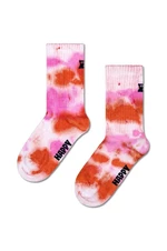 Detské ponožky Happy Socks Kids Tie-dye Sock ružová farba