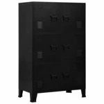 Filing Cabinet with 6 Doors Industrial Black 29.5"x15.7"x47.2" Steel