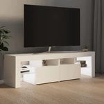 TV Cabinet with LED Lights White 55.1"x13.8"x15.7"
