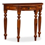 Console Table Solid Sheesham Wood 35.4"x15.7"x30" Half Round