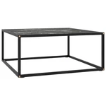 Tea Table Black with Black Marble Glass 31.5"x31.5"x13.8"