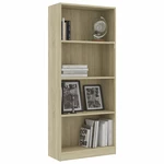 4-Tier Book Cabinet Sonoma Oak 23.6"x9.4"x55.9" Chipboard