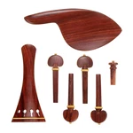 7-Piece Redwood Violin Parts Set Includes 1 Tailpiece 4 Tuning Pegs 1 Chin Rest 1 Endpin Accessories for 4/4 Violin
