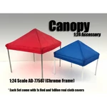 Canopy Accessory Set Blue and Red with 1 Chrome Frame for 1/24 Scale Models by American Diorama