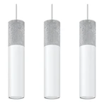 Bielo-sivé závesné svietidlo Nice Lamps Edo, dĺžka 40 cm