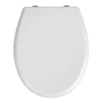 Biele WC sedadlo s jednoduchým zatváraním Wenko Gubbio, 44,5 × 37 cm