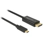 Delock USB-C™ / DisplayPort káblový adaptér #####USB-C™ Stecker, #####DisplayPort Stecker 2.00 m čierna 85256 pozlátené