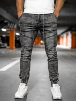 Černé pánské džínové jogger kalhoty Bolf TF199