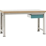 Manuflex WP5407.5021 Kompletný štandardný pracovný stôl PROFI s plastovou platňou, ŠxHxH = 1500 x 700 x 840 mm
