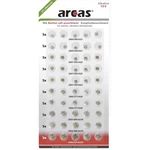 Arcas sada knoflíkových batérií 10x AG1, AG4, AG10, ako aj 15x AG3 a 5x AG13