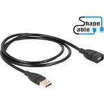 Delock #####USB-Kabel USB 2.0 #####USB-A Stecker, #####USB-A Buchse 1.00 m čierna flexibilný kábel labutí krk