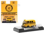 1960 Volkswagen Delivery Van School Bus Yellow with Black Stripes "Castline School District" Limited Edition to 9900 pieces Worldwide 1/64 Diecast Mo
