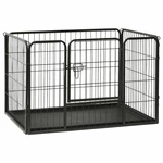 [EU Direct] vidaxl 170575 Outdoor Dog Playpen Steel 91.5x59x61 cm House Cage Foldable Puppy Cats Sleep Metal Playpen Exe