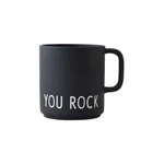 Čierny porcelánový hrnček Design Letters You Rock