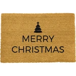 Čierna rohožka z prírodného kokosového vlákna Artsy Doormats Merry Christmas, 40 x 60 cm