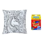 Set obliečky na vankúš z bavlneného saténu a fixiek na textil Mr. Little Fox Flower Unicorn, 50 x 50 cm