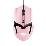 Myš Trust GXT 101P Gaming (23093) ružová herná myš • optický senzor • až 4 800 DPI • 6 tlačidiel • ergonomické spracovanie • 1,8m opletený kábel